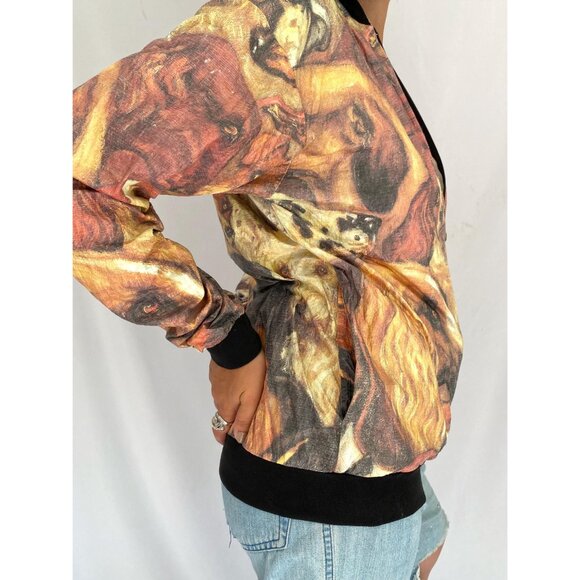 90s vintage dog head all over print unisex mens tyvek light windbreaker jacket - Picture 8 of 10